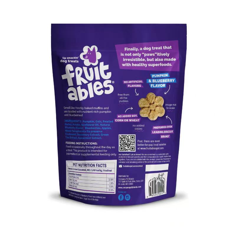 Fruitables Pumpkin & Blueberry Flavor Dog Treat 12 oz