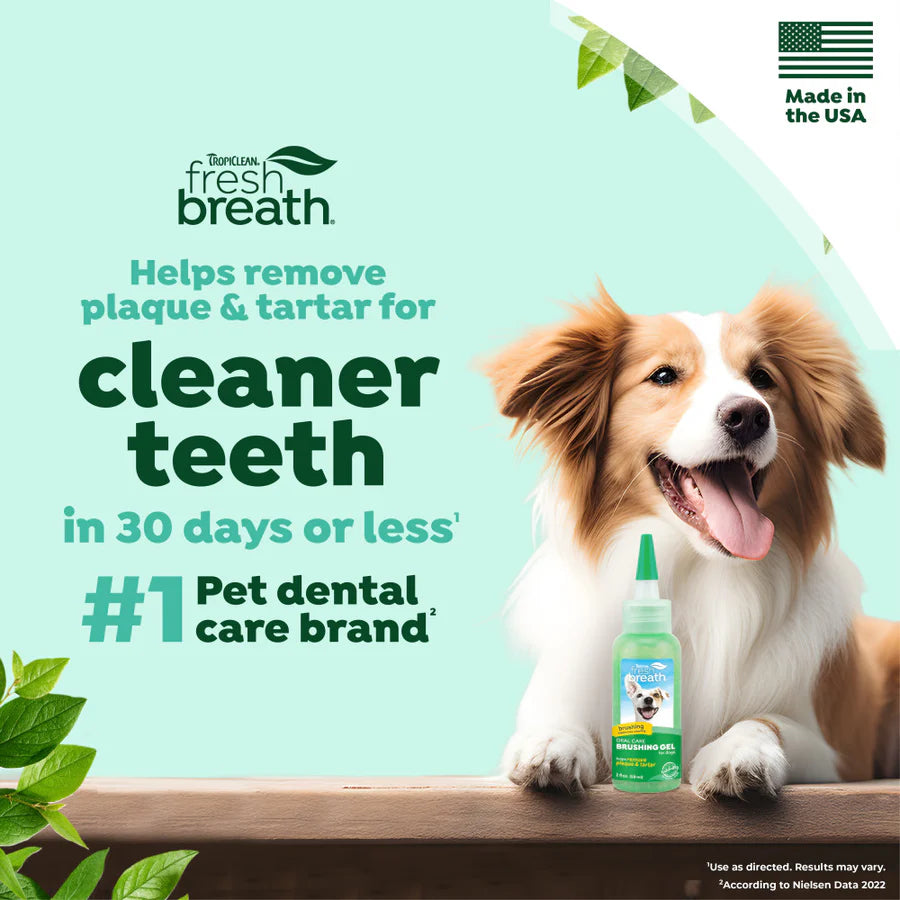 TropiClean Fresh Breath Dental & Oral Care Brushing Gel for Dogs