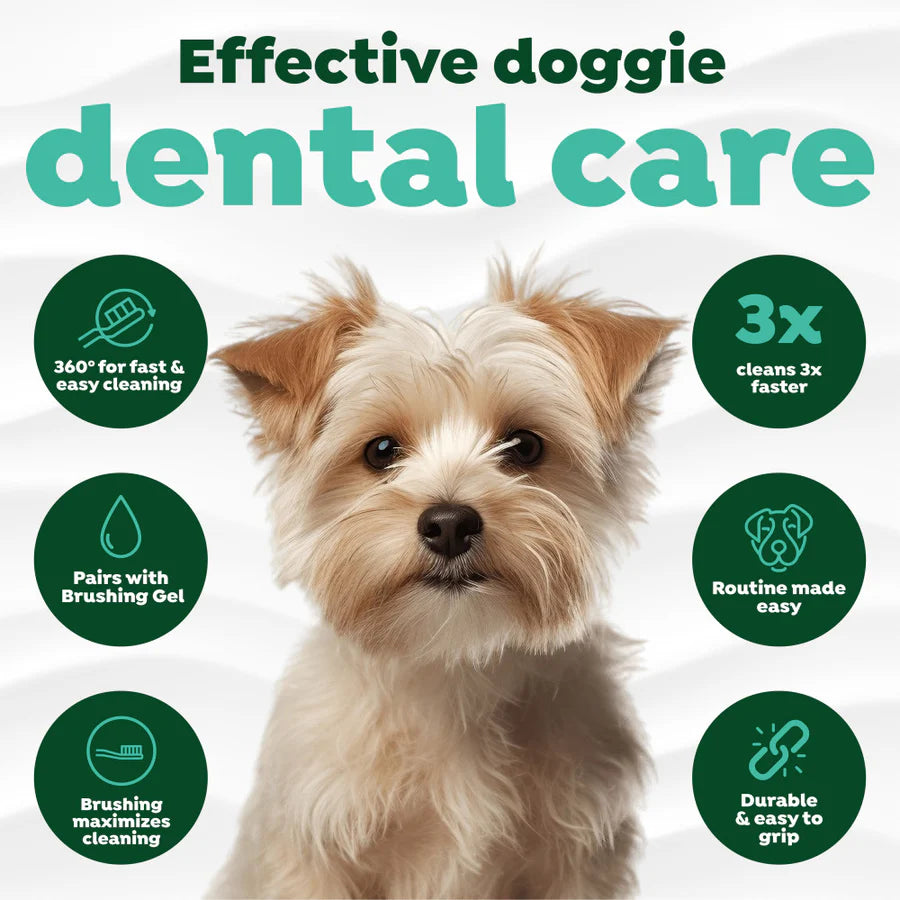 Tropiclean Fresh Breath Triple Flex Toothbrush For Small & Medium Dogs