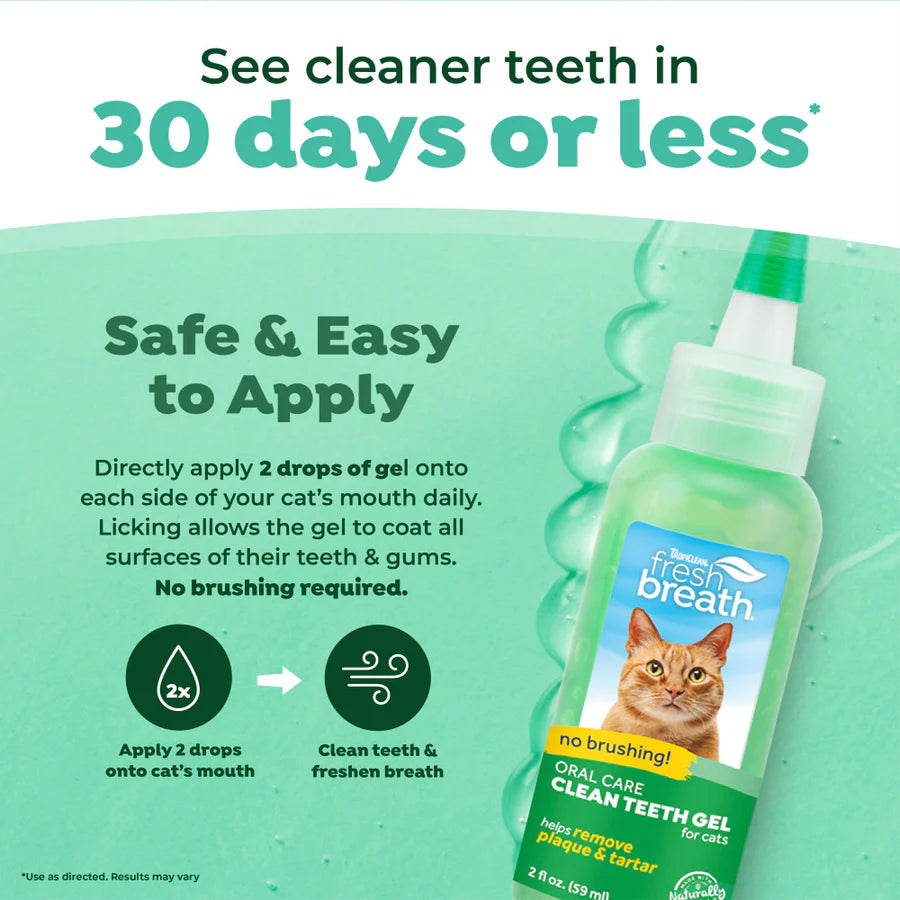 TropiClean Fresh Breath No Brushing Dental & Oral Care Gel for Cats