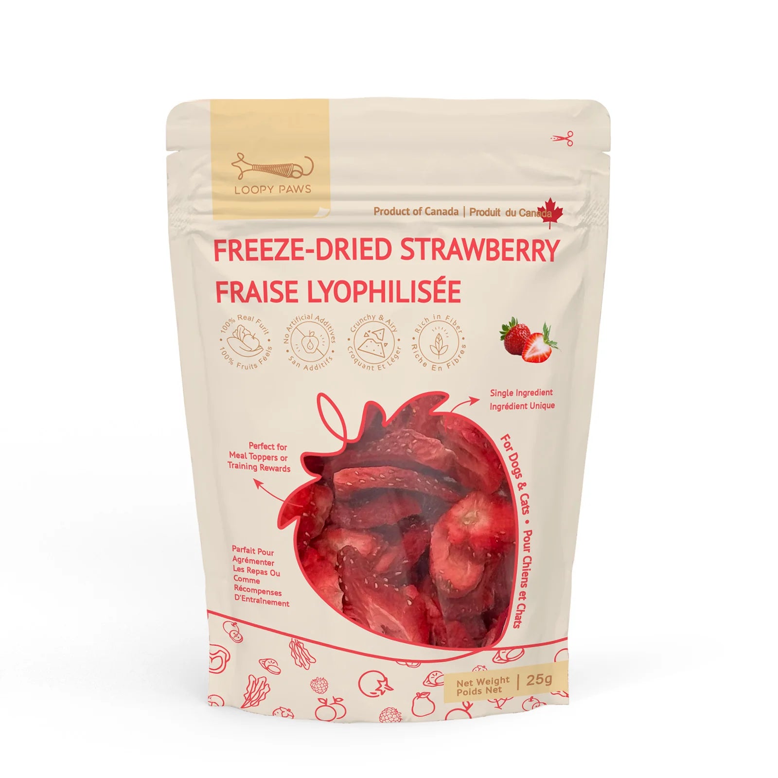 Loopypaws Fruity Crunchy-Strawberry 25g