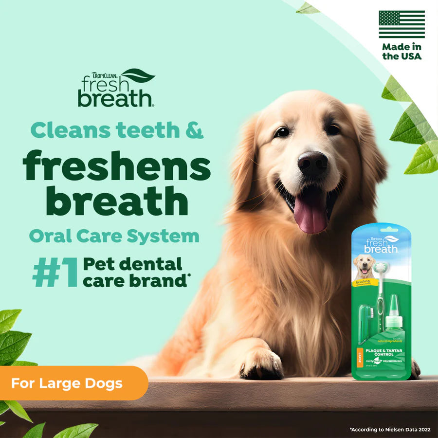 Tropiclean Fresh Breath Oral Care Kit for Small & Medium Dogs